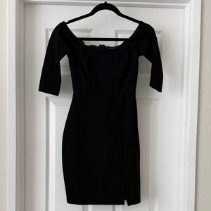 Lulu's Elegant Black Off-Shoulder Dress